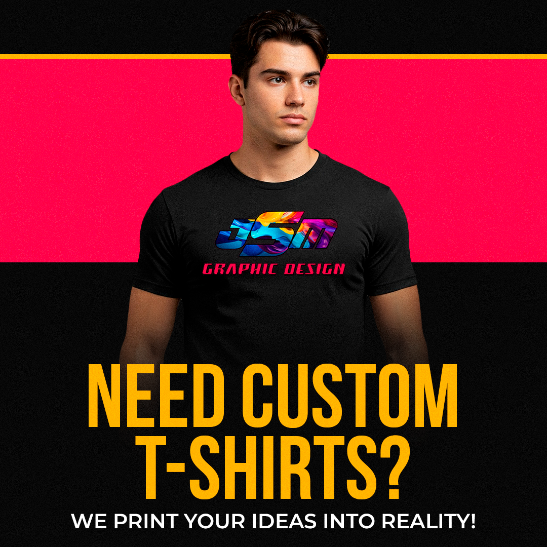 Need custom t-shirts? We print your ideas into reality!